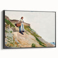 Realism Art Print - Girl Carrying a Basket by Winslow Homer Canvas