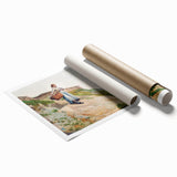 Realism Art Print - Girl Carrying a Basket by Winslow Homer Canvas