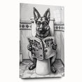 German Shepherd Bathroom Wall Art - Fun Black and White Decor