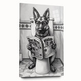 German Shepherd Bathroom Wall Art - Fun Black and White Decor