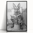 German Shepherd Bathroom Wall Art - Fun Black and White Decor