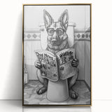 German Shepherd Bathroom Wall Art - Fun Black and White Decor