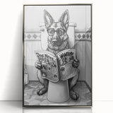 German Shepherd Bathroom Wall Art - Fun Black and White Decor