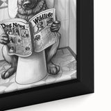German Shepherd Bathroom Wall Art - Fun Black and White Decor