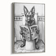 German Shepherd Bathroom Wall Art - Fun Black and White Decor