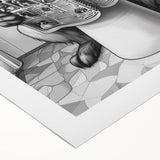 German Shepherd Bathroom Wall Art - Fun Black and White Decor