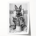 German Shepherd Bathroom Wall Art - Fun Black and White Decor