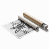 German Shepherd Bathroom Wall Art - Fun Black and White Decor