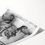 German Shepherd Bathroom Wall Art - Fun Black and White Decor