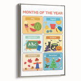 Months of the Year Learning Wall Art - Kids Educational Poster