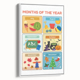 Months of the Year Learning Wall Art - Kids Educational Poster