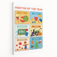 Months of the Year Learning Wall Art - Kids Educational Poster