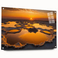 Acrylic print of a large abstract depiction of an Ethiopian landscape in earthy tones.