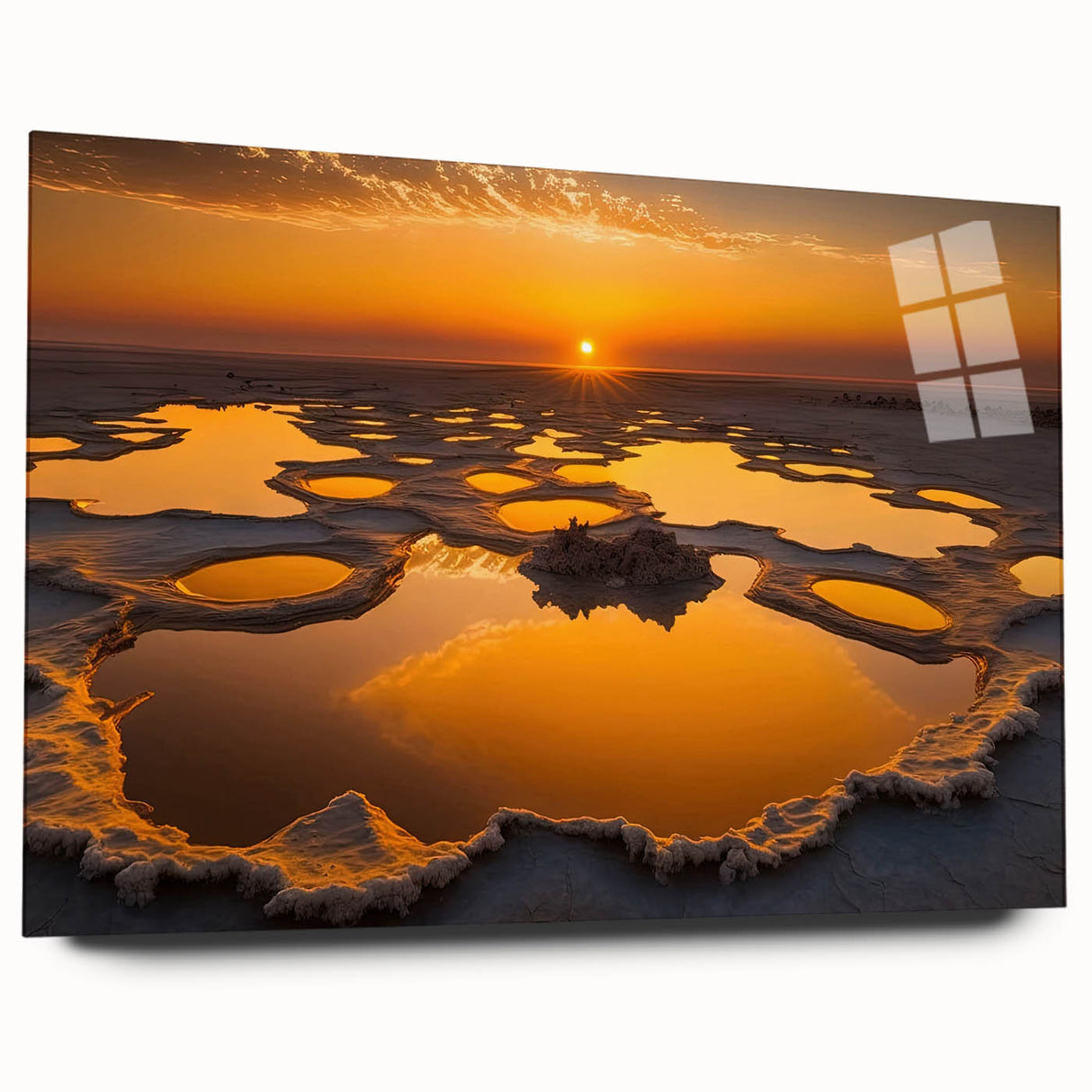 Large abstract wall art depicting the Ethiopian landscape in muted earth tones on acrylic glass.