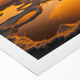 Art deco poster featuring an Ethiopian landscape in muted earth tones on rolled canvas, suitable for dining room wall art.