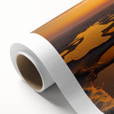 Art deco poster of Ethiopian scenery in muted earth tones on rolled canvas, ideal for nursery wall art.