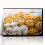 Large abstract wall art depicting a Moroccan landscape in muted earth tones on a framed acrylic, suitable for modern decor.