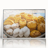 Large art print of a Moroccan landscape in muted earth tones on framed acrylic, ideal for modern art wall decor.