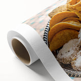 Art deco style poster of a Moroccan landscape on rolled canvas, featuring earthy tones.