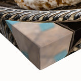 Large black and white landscape painting of Moroccan scenery on stretched canvas, ideal for bedroom wall art.