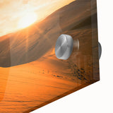 Large abstract wall art depicting the Namibian landscape in earth tones on acrylic glass, suitable for dining room art.