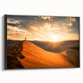Black and white framed canvas depicting a Namibian landscape, ideal for bedroom wall art.