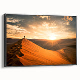 Black and white framed canvas depicting a Namibian landscape, ideal for bedroom wall art.