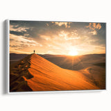 Framed canvas featuring a vibrant landscape art painting of the Namibian desert.