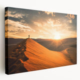 Large art depicting a Namibian landscape with muted earth tones on stretched canvas, ideal for kitchen wall decor.