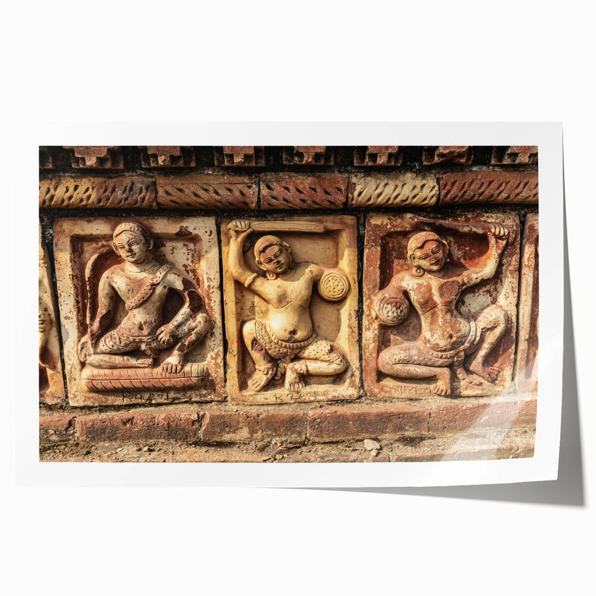 Extra large rolled print of a Bangladesh scenery with vibrant floral elements, ideal for art wall in dining room.