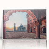 Acrylic print of a serene Indian landscape in muted earth tones, ideal for modern art wall decor.