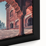 Extra large framed canvas depicting a textured, colorful Indian landscape, ideal for living room decor.