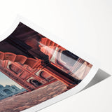 Extra large rolled print featuring line art flowers with muted earth tones, ideal for large living room wall art.