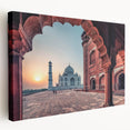 Large canvas print of an Indian landscape with vibrant green and earth tones, ideal for kitchen wall art.