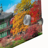 Large abstract wall art depicting a Korean landscape in muted earth tones on acrylic glass.