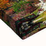 Large art of a black and white Korean landscape on stretched canvas, suitable for bedroom wall decor.