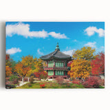 Black and white large art print of Asian scenery on stretched canvas, ideal for kitchen wall art.
