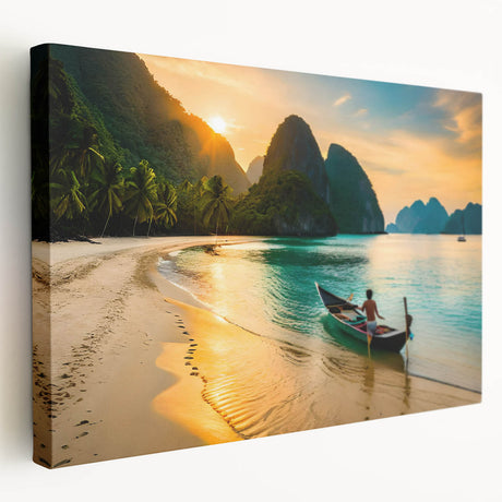 Large canvas print of a serene Philippine landscape in soft green and blue tones, ideal for kitchen wall art.