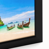 Extra large framed canvas depicting a textured, colorful Thai landscape in muted earth tones, ideal for living room decor.