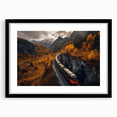 Extra large framed abstract art print featuring a colorful, textured depiction of the Yukon scenery.