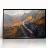 Large abstract wall art depicting Yukon scenery in muted earth tones on a framed acrylic.