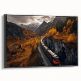 Black and white framed canvas of Yukon landscape, ideal for bedroom wall decor, featuring a vintage poster style.
