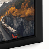 Textured black wall art depicting a Yukon scenery on a framed canvas.