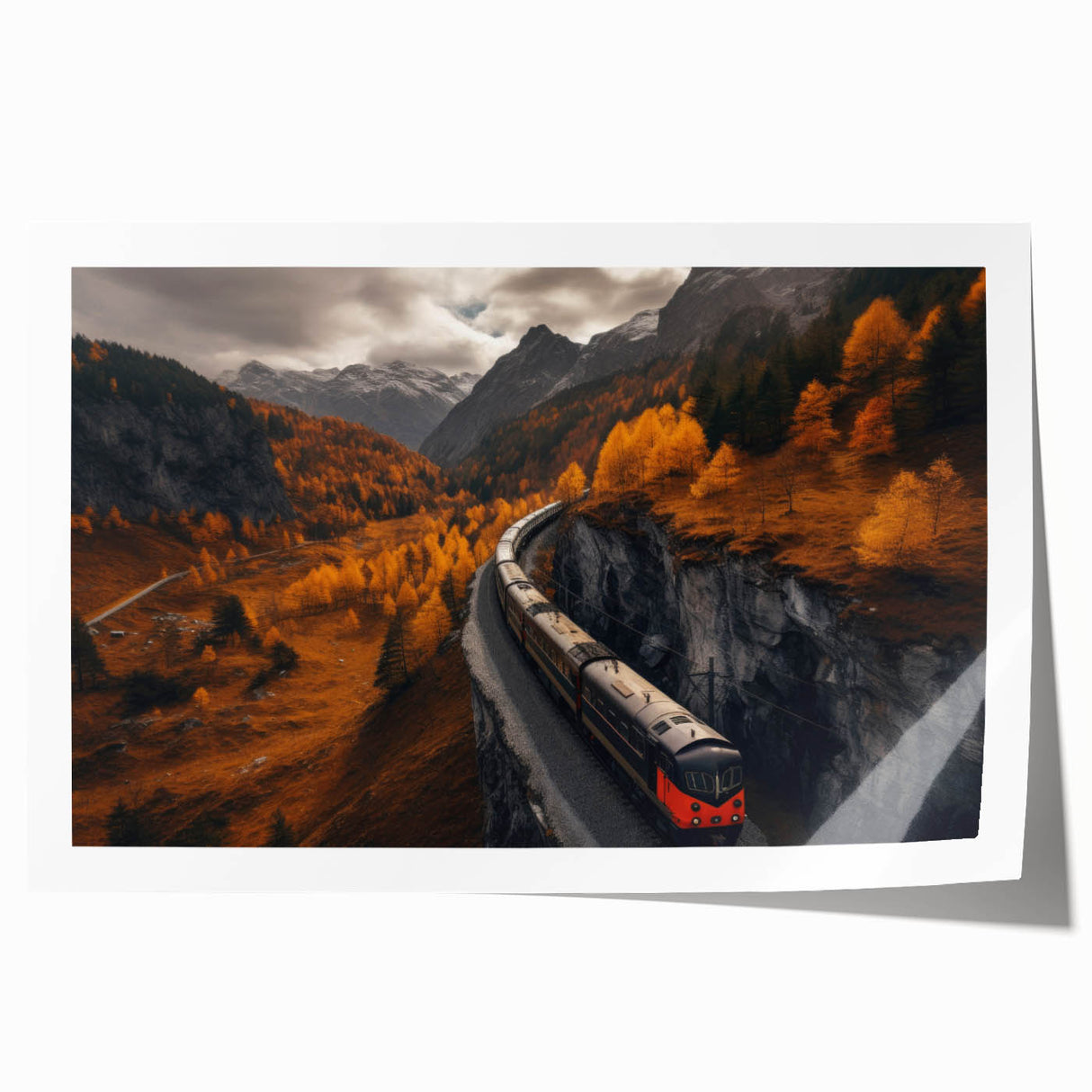 Extra large rolled print of Yukon scenery with muted earth tones, ideal for art wall dining room.