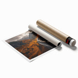Scenic Yukon landscape with lush greenery on rolled print, suited for classy bathroom wall art.