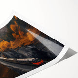 Extra large wall art of line art flowers in black on white, rolled print, ideal for large living room decor.