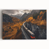 Black and white photograph of Yukon scenery on large stretched canvas, suitable as kitchen wall art.
