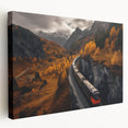 Landscape of Yukon, Canada with muted earth tones on a large stretched canvas, suitable for kitchen wall art.