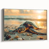 Landscape art painting of a Caribbean scene with vibrant colors on a framed canvas, ideal for living room decor.