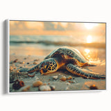Vintage poster art featuring a colorful Caribbean scene on a large framed canvas, ideal for living room decor.